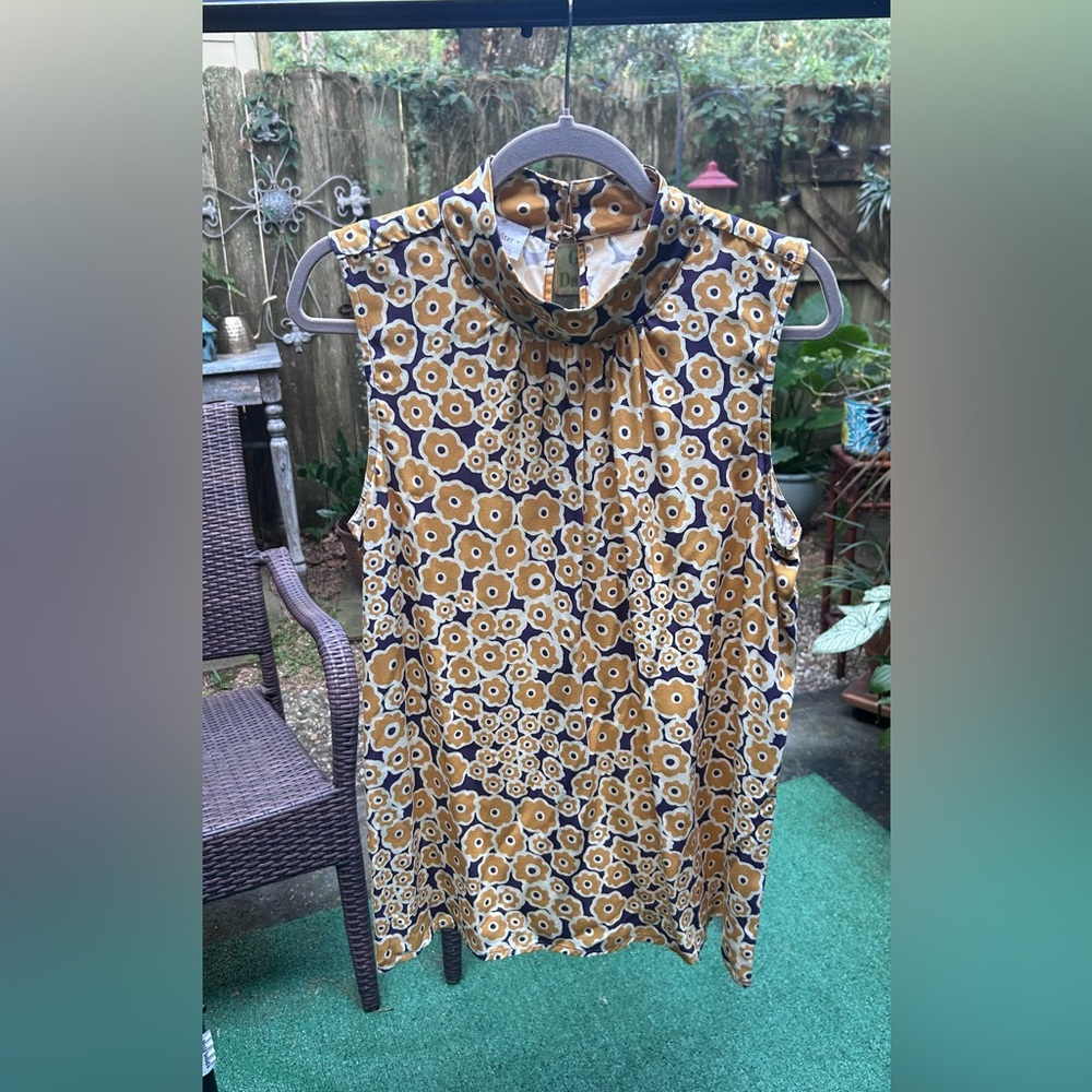 Anthropologie Corey Lynn Calter Mustard and White Floral Blouse